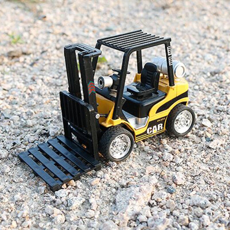 1/24 Scale 14CM Fork Lift Truck Engineering Construstion Car Diecast Alloy Model Toys Collections for Children Kids