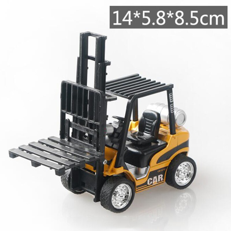 1/24 Scale 14CM Fork Lift Truck Engineering Construstion Car Diecast Alloy Model Toys Collections for Children Kids