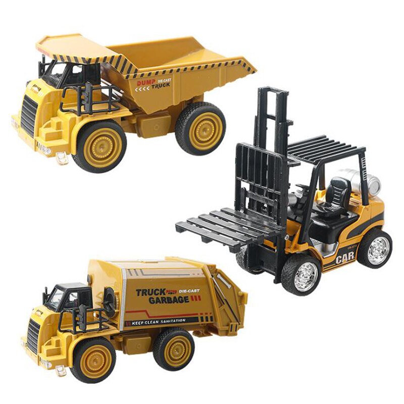 1/24 Scale 14CM Fork Lift Truck Engineering Construstion Car Diecast Alloy Model Toys Collections for Children Kids