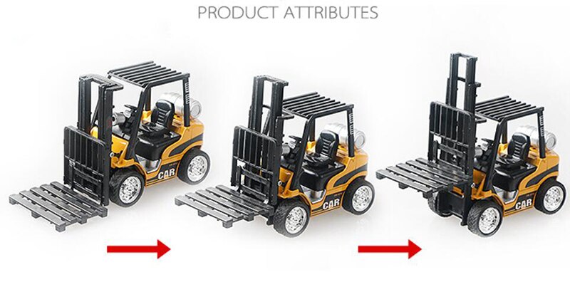 1/24 Scale 14CM Fork Lift Truck Engineering Construstion Car Diecast Alloy Model Toys Collections for Children Kids