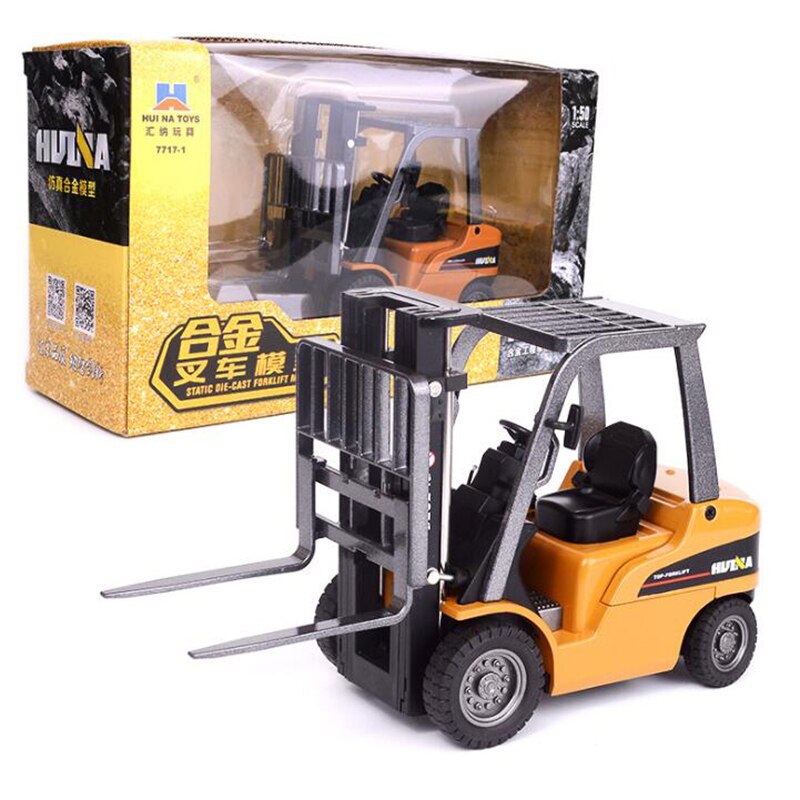 1/50 Scale 18.5CM Fork Lift Truck Engineering Construstion Car Diecast Alloy Model Toys Collections for Children Kids