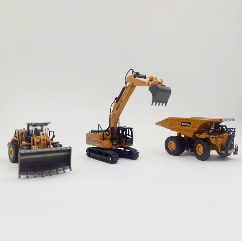 HUINA 1/60 Diecast Alloy Metal Excavator Mine Dump Truck Wheel Loader Excavator Engineering Construction Vehicle Truck Model Toy