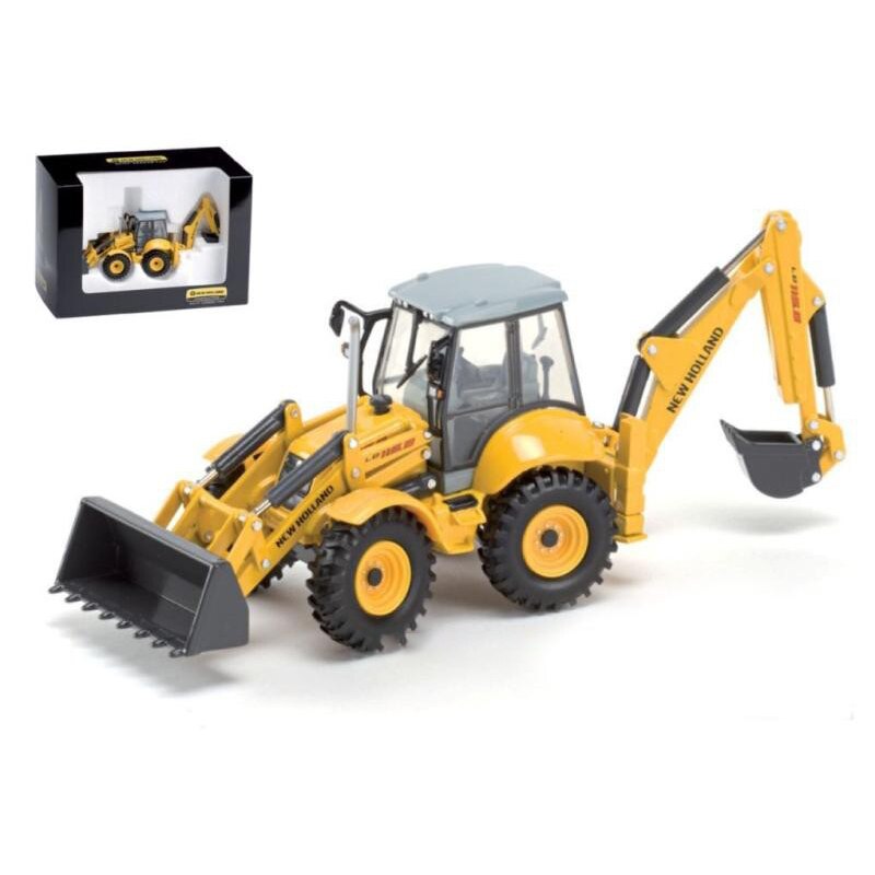 Diecast Metal Alloy 1:50 Scale For Holland LB115B Terna Engineering Tractor Truck Model Dual Use Bulldozer Excavator Model Toy