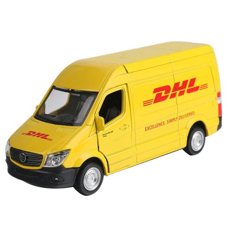 15CM 1/36 Scale Toy Car Metal Alloy Commerical Vehicle Express DHL Pull Back Diecasts Truck Model Toys F Children Collection