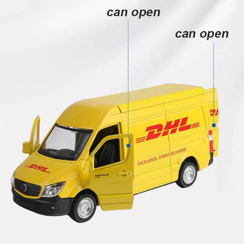 15CM 1/36 Scale Toy Car Metal Alloy Commerical Vehicle Express DHL Pull Back Diecasts Truck Model Toys F Children Collection
