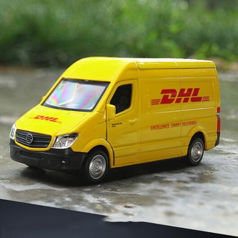 15CM 1/36 Scale Toy Car Metal Alloy Commerical Vehicle Express DHL Pull Back Diecasts Truck Model Toys F Children Collection