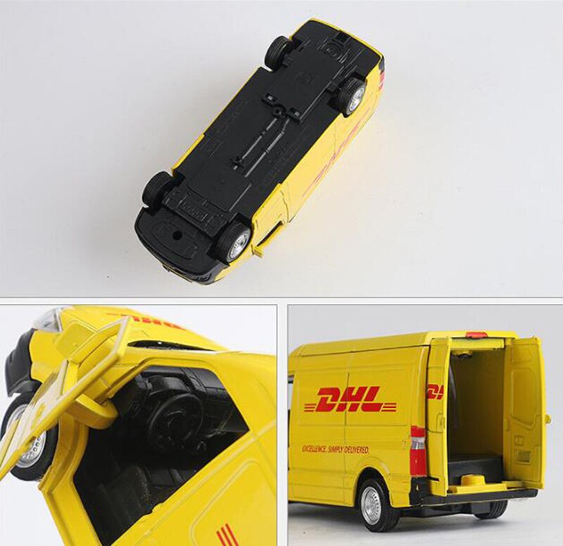 15CM 1/36 Scale Toy Car Metal Alloy Commerical Vehicle Express DHL Pull Back Diecasts Truck Model Toys F Children Collection