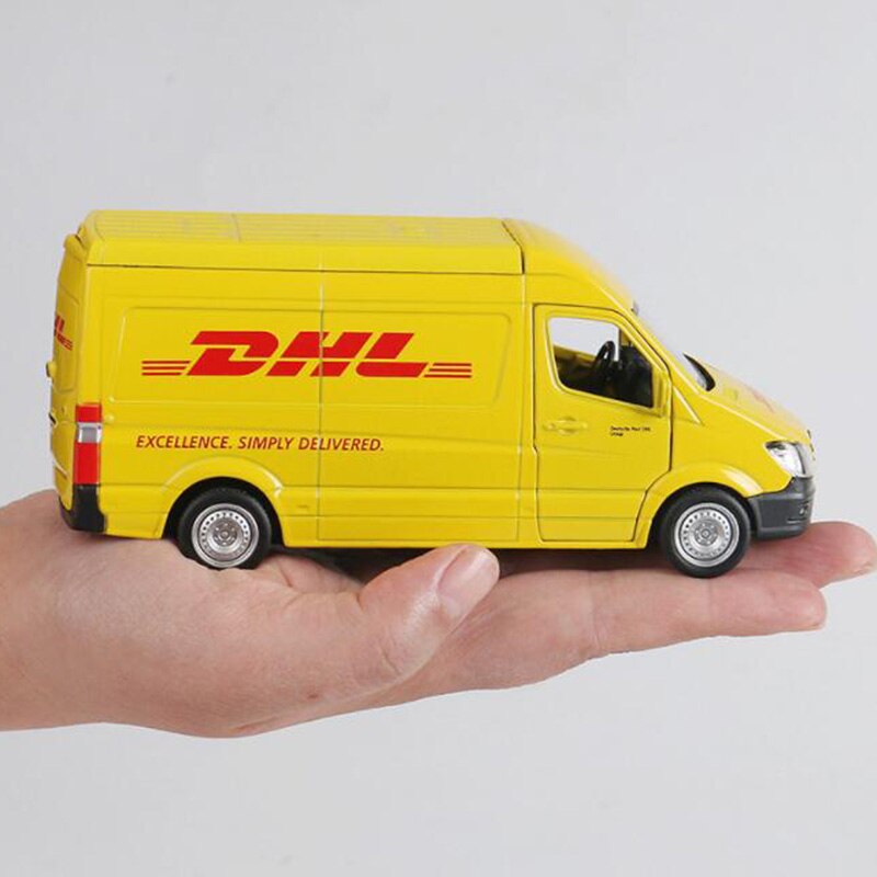 15CM 1/36 Scale Toy Car Metal Alloy Commerical Vehicle Express DHL Pull Back Diecasts Truck Model Toys F Children Collection
