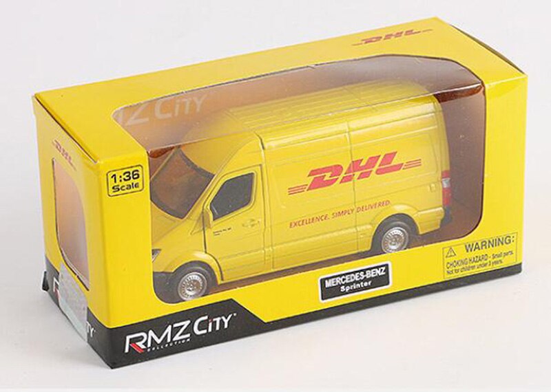15CM 1/36 Scale Toy Car Metal Alloy Commerical Vehicle Express DHL Pull Back Diecasts Truck Model Toys F Children Collection