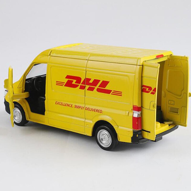 15CM 1/36 Scale Toy Car Metal Alloy Commerical Vehicle Express DHL Pull Back Diecasts Truck Model Toys F Children Collection