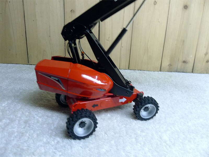 Diecast 1/32 Scale for Chariot Manitou TJ 65 overhead working Truck Platform Model Static Display Gift Collection Toys