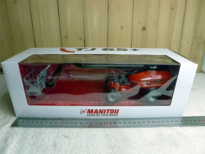 Diecast 1/32 Scale for Chariot Manitou TJ 65 overhead working Truck Platform Model Static Display Gift Collection Toys