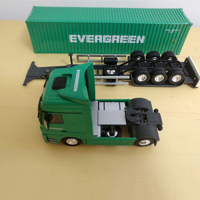 1:50 Scale Alloy Metal Truck Trailer Container EVERGREEN Cargo Logistics Truck Diecast Model Green Color Engineering Vehicle Toy 1:50 Scale Alloy Metal Truck Trailer Container EVERGREEN Cargo Logistics Truck Diecast Model Green Color Engineering Vehicle Toy