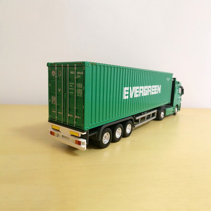 1:50 Scale Alloy Metal Truck Trailer Container EVERGREEN Cargo Logistics Truck Diecast Model Green Color Engineering Vehicle Toy 1:50 Scale Alloy Metal Truck Trailer Container EVERGREEN Cargo Logistics Truck Diecast Model Green Color Engineering Vehicle Toy