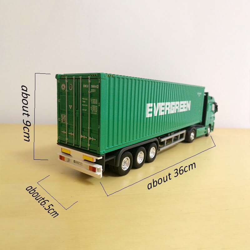 1:50 Scale Alloy Metal Truck Trailer Container EVERGREEN Cargo Logistics Truck Diecast Model Green Color Engineering Vehicle Toy 1:50 Scale Alloy Metal Truck Trailer Container EVERGREEN Cargo Logistics Truck Diecast Model Green Color Engineering Vehicle Toy