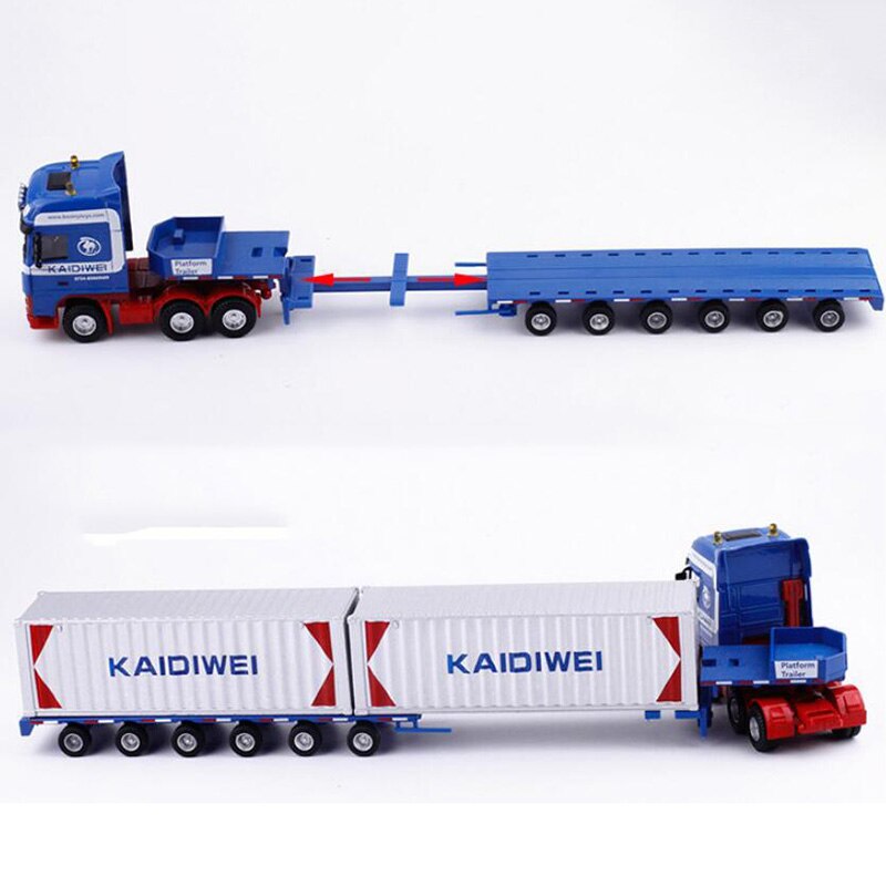 1:50 Scale Alloy Metal Truck Trailer Container Cargo Logistics Car Truck Diecast Model Engineering Vehicle Model Toy Collections