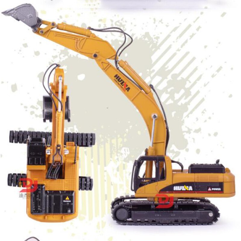 1/50 truck model Die-cast alloy metal car Excavator pull back Crawler excavator model toy engineering toy for kids collection
