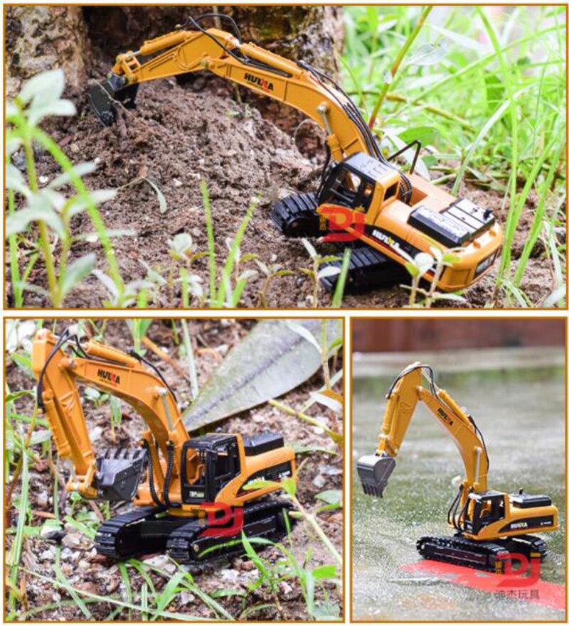 1/50 truck model Die-cast alloy metal car Excavator pull back Crawler excavator model toy engineering toy for kids collection
