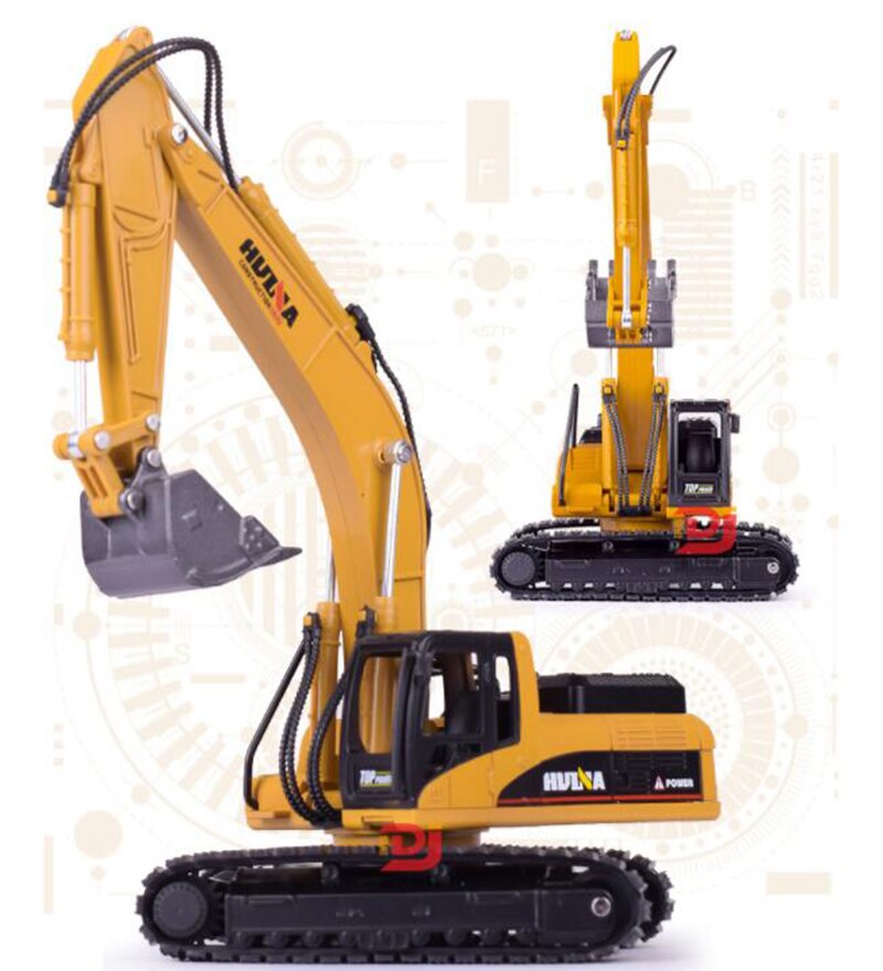 1/50 truck model Die-cast alloy metal car Excavator pull back Crawler excavator model toy engineering toy for kids collection