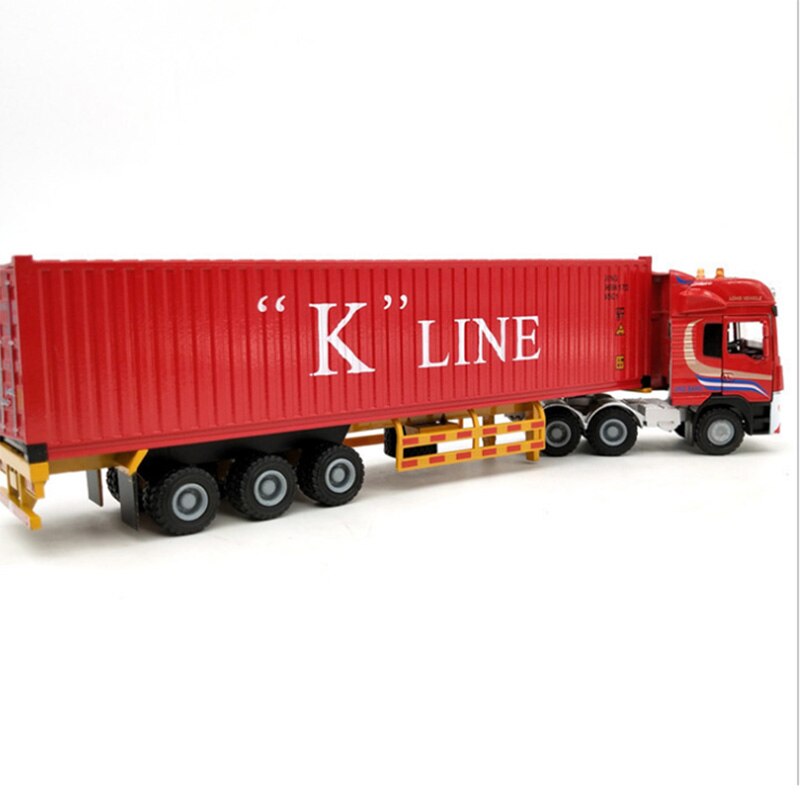 1:50 Scale Alloy Metal Truck Trailer Container Cargo Logistics Car Truck Diecast Model Red Color Engineering Vehicle Toy 1:50 Scale Alloy Metal Truck Trailer Container Cargo Logistics Car Truck Diecast Model Red Color Engineering Vehicle Toy