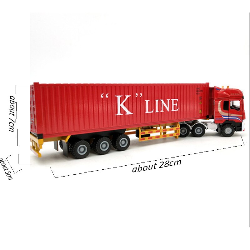1:50 Scale Alloy Metal Truck Trailer Container Cargo Logistics Car Truck Diecast Model Red Color Engineering Vehicle Toy 1:50 Scale Alloy Metal Truck Trailer Container Cargo Logistics Car Truck Diecast Model Red Color Engineering Vehicle Toy