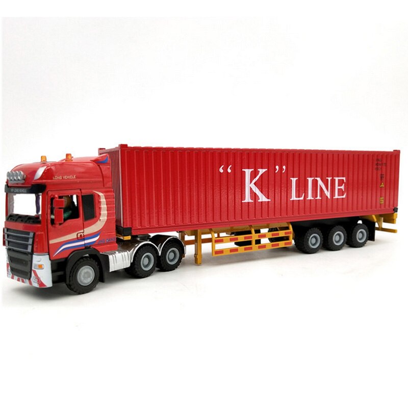 1:50 Scale Alloy Metal Truck Trailer Container Cargo Logistics Car Truck Diecast Model Red Color Engineering Vehicle Toy 1:50 Scale Alloy Metal Truck Trailer Container Cargo Logistics Car Truck Diecast Model Red Color Engineering Vehicle Toy