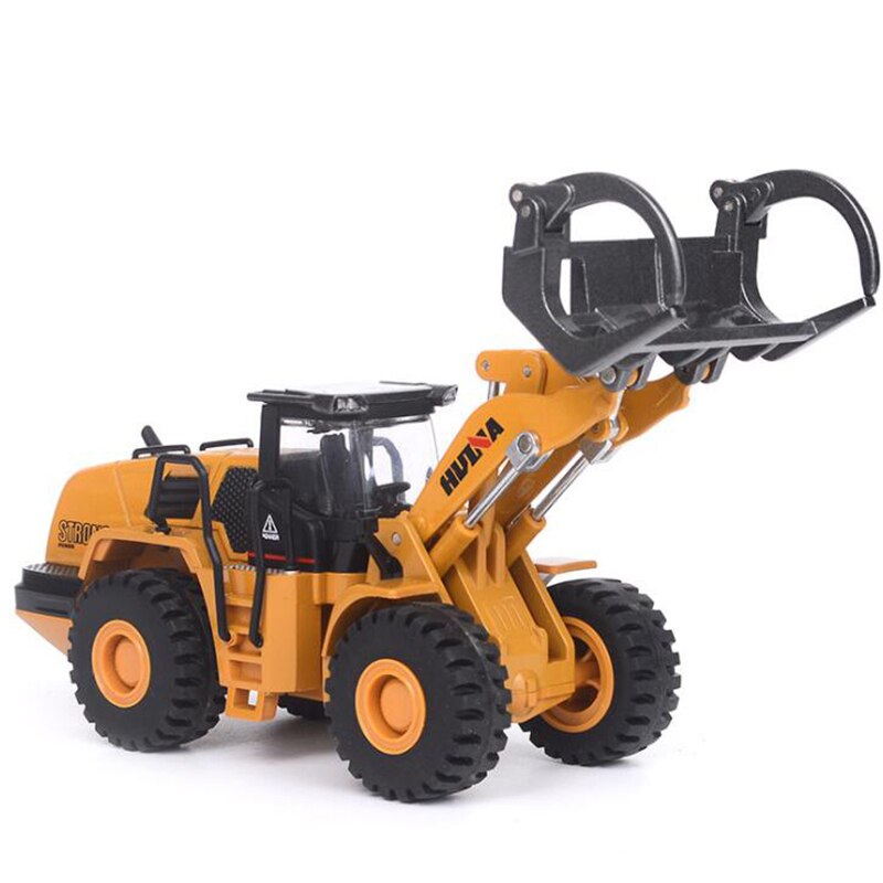 21CM 1/50 Scale Truck Model Die-cast Alloy Metal Car Tractor Wood Grab Machine Excavator Toy Engineering Toy for Kids Collection
