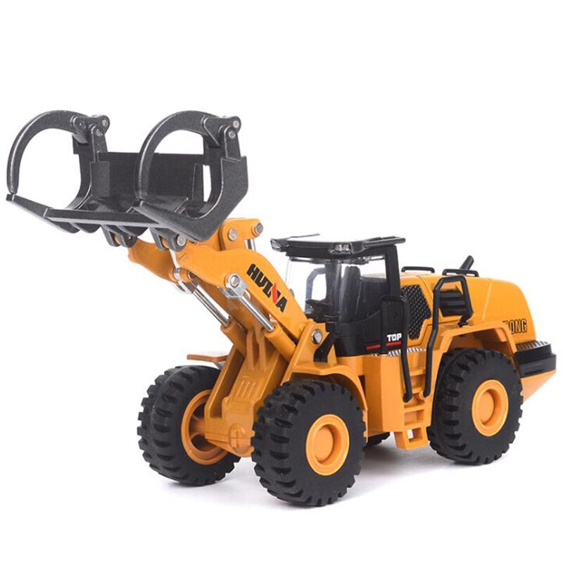 21CM 1/50 Scale Truck Model Die-cast Alloy Metal Car Tractor Wood Grab Machine Excavator Toy Engineering Toy for Kids Collection
