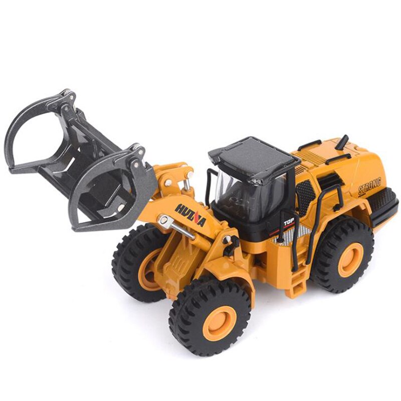 21CM 1/50 Scale Truck Model Die-cast Alloy Metal Car Tractor Wood Grab Machine Excavator Toy Engineering Toy for Kids Collection