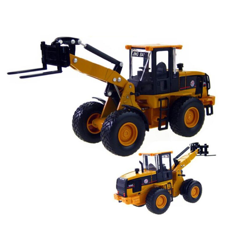 1/60 Diecast Alloy Metal Excavator Crusher Dump Truck Wheel Loader Wood Grab Forklift Engineering Construction Vehicle Model Toy