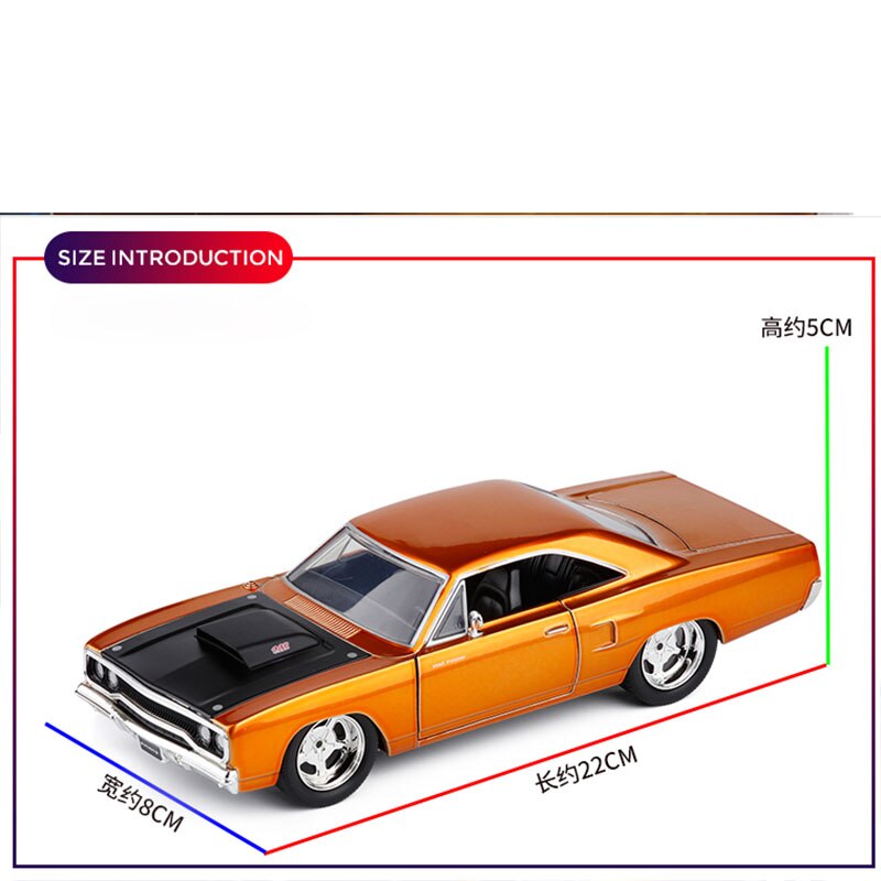 1:24 Scale Metal Alloy Classic Car Diecast Model 1970 Fast F8 Plymouth Road Runner Toy Collection Furious7 F Gift 1:24 Scale Metal Alloy Classic Car Diecast Model 1970 Fast F8 Plymouth Road Runner Toy Collection Furious7 F Gift