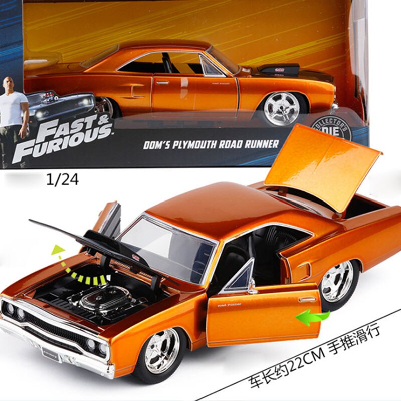 1:24 Scale Metal Alloy Classic Car Diecast Model 1970 Fast F8 Plymouth Road Runner Toy Collection Furious7 F Gift 1:24 Scale Metal Alloy Classic Car Diecast Model 1970 Fast F8 Plymouth Road Runner Toy Collection Furious7 F Gift