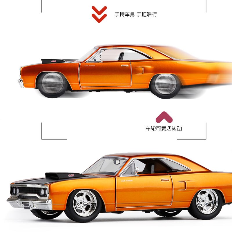 1:24 Scale Metal Alloy Classic Car Diecast Model 1970 Fast F8 Plymouth Road Runner Toy Collection Furious7 F Gift 1:24 Scale Metal Alloy Classic Car Diecast Model 1970 Fast F8 Plymouth Road Runner Toy Collection Furious7 F Gift