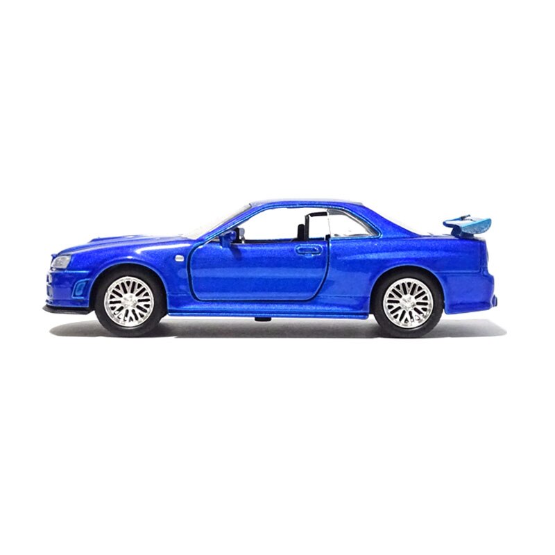 Diecast 1/32 GTR R34 Skyline Alloy Car Model Muscle Replica Model Car Simulation Classic for Collection Decoration