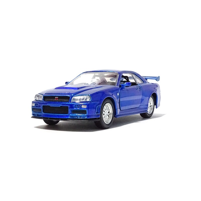 Diecast 1/32 GTR R34 Skyline Alloy Car Model Muscle Replica Model Car Simulation Classic for Collection Decoration