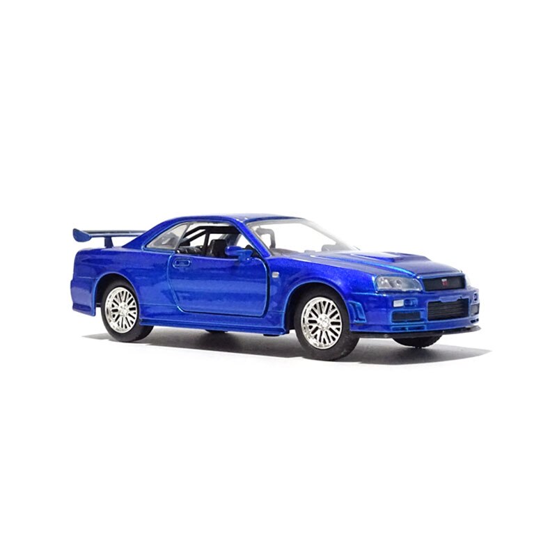 Diecast 1/32 GTR R34 Skyline Alloy Car Model Muscle Replica Model Car Simulation Classic for Collection Decoration