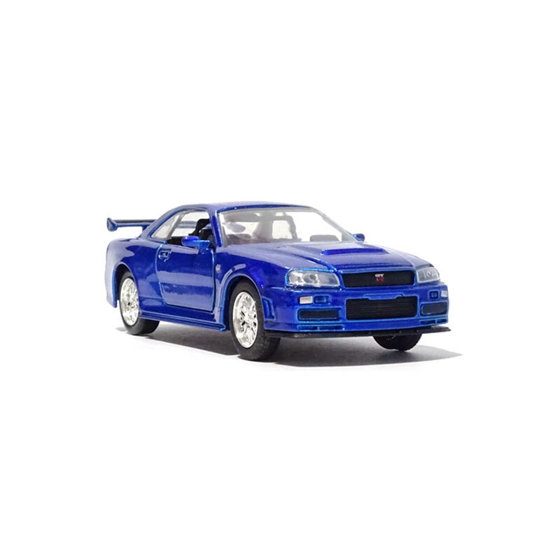 Diecast 1/32 GTR R34 Skyline Alloy Car Model Muscle Replica Model Car Simulation Classic for Collection Decoration