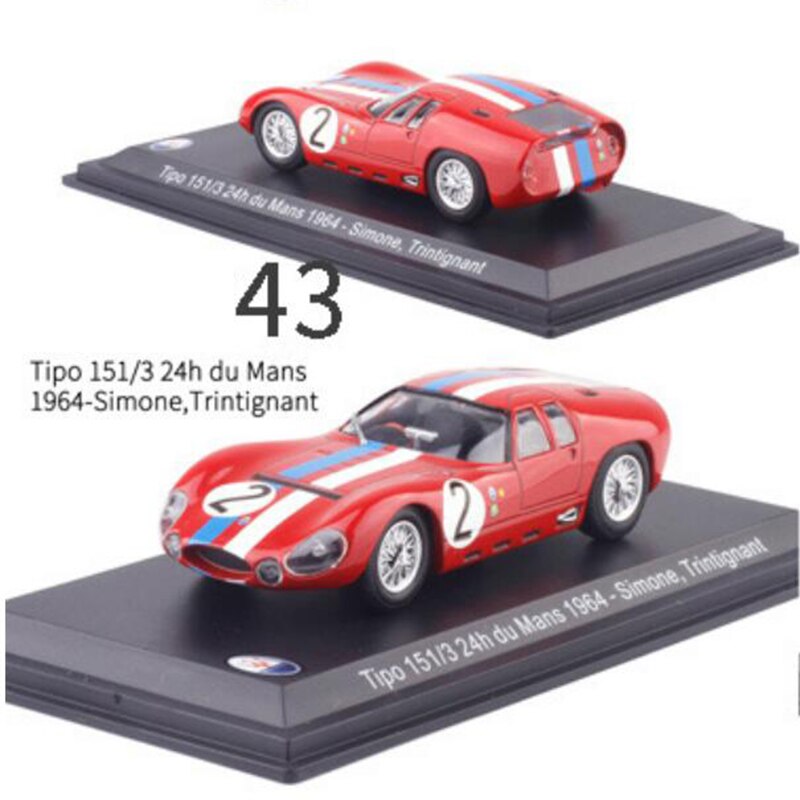 1:43 Scale Metal Alloy Classic Maseratis Racing Rally Car Model Diecast Vehicles Toys Collection Display with Transparent cover