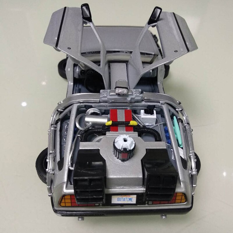 1/24 Scale Metal Alloy Car Diecast Model Part II Time Machine DMC-12 Model Toy Back to the Future Movie Fly Wheels Fold Version 1/24 Scale Metal Alloy Car Diecast Model Part II Time Machine DMC-12 Model Toy Back to the Future Movie Fly Wheels Fold Version