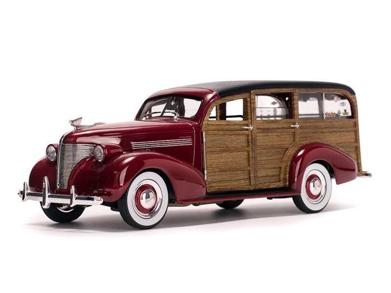 1/18 Scale Alloy Diecast 1939 Chevrolet Woody Surf Wagon Fleetmaster Car model Model Vehicles Toys for fans Collections