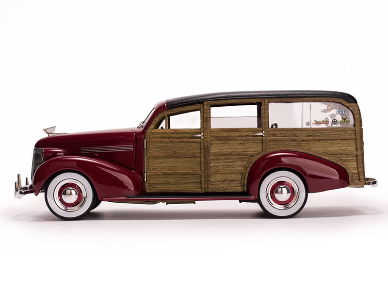 1/18 Scale Alloy Diecast 1939 Chevrolet Woody Surf Wagon Fleetmaster Car model Model Vehicles Toys for fans Collections