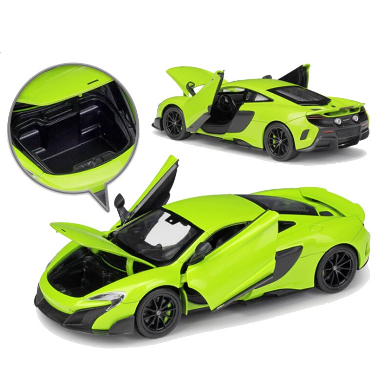 19.5cm DieCast Model 1:24 Scale Classic Sport Car Model Mclaren 675lt With Steering Wheel Control Front Wheel Steering Toys