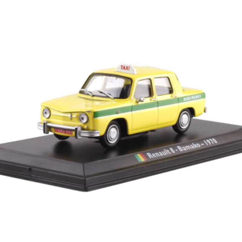 12.6CM 1:43 Scale Metal Alloy Classic Renault 8 Bamako 1970 cab Taxi Car Model Diecast Vehicles Toys For Collection