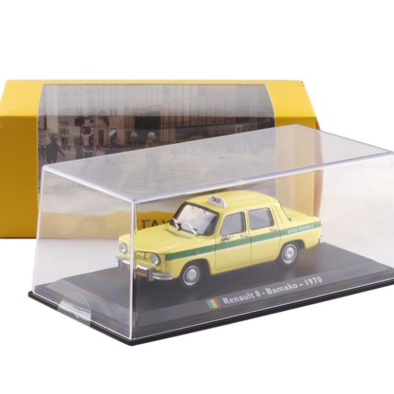 12.6CM 1:43 Scale Metal Alloy Classic Renault 8 Bamako 1970 cab Taxi Car Model Diecast Vehicles Toys For Collection