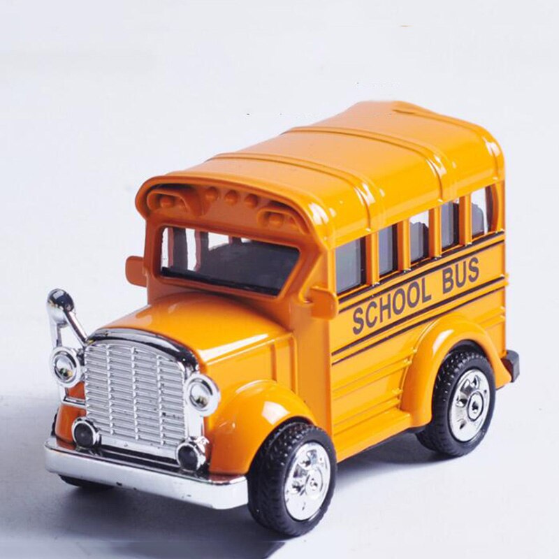 8.3CM 1:36 Scale Toy Car Metal Alloy Q Version Classic School Bus Pull Back Diecasts Vehicles Model Toys F Children Collection