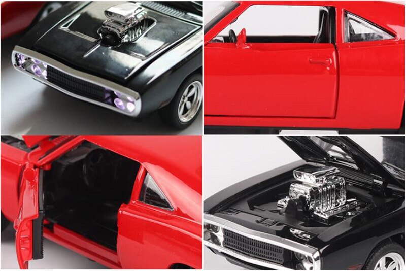 17CM 1:32 Scale 4 Color Metal Alloy 1970 ge Charger Fast car Pull back Model Diecast Vehicles Toys For Children