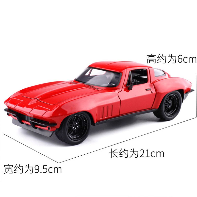 1:24 Scale Metal Alloy Advanced Car Diecast Model Fast F8 Chevrolet Corvette 1966 Toy Collection F Gift