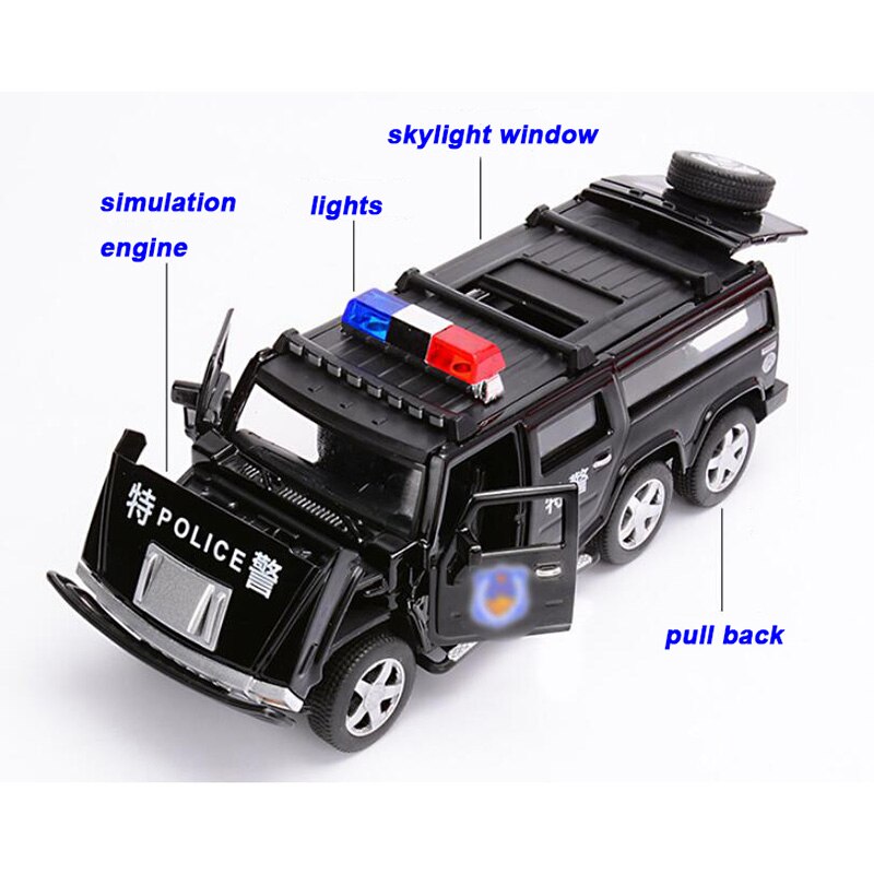 17CM 1:32 Scale Metal Alloy Classic Police Hummer SUV Off Road Auto Car Model Pull back Model Diecast Vehicles Toys F Children 17CM 1:32 Scale Metal Alloy Classic Police Hummer SUV Off Road Auto Car Model Pull back Model Diecast Vehicles Toys F Children