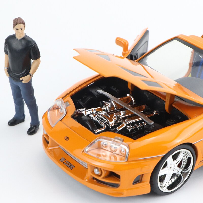 1:24 Fast F8 Diecast Metal Alloy Car Brian's SUPRA Alloy Auto Street Race with Doll Model Car Toys F Children Collection Gifts 1:24 Fast F8 Diecast Metal Alloy Car Brian's SUPRA Alloy Auto Street Race with Doll Model Car Toys F Children Collection Gifts