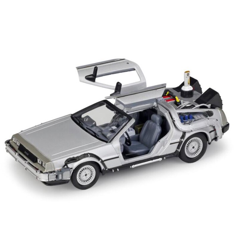 1/24 Scale Metal Alloy Car Diecast Model Part 1 2 3 Time Machine DeLorean DMC-12 Model Toy Back to the Future Part 1 W antenna